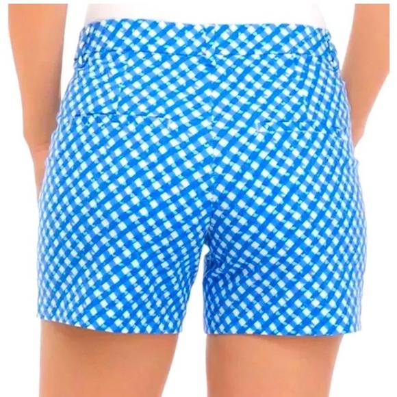 Lilly Pulitzer Boca Blue & White Checkered Gretchen Shorts Sz. 14 - Picture 3 of 12